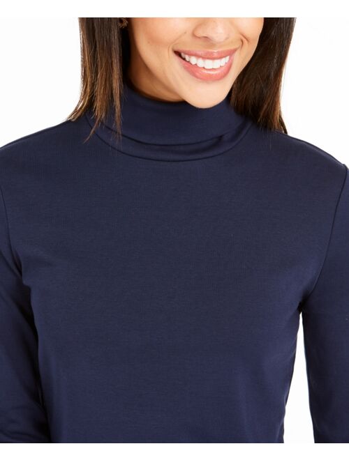 CHARTER CLUB Women's Pima Turtleneck Top, Created for Macy's
