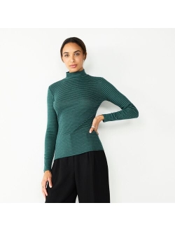Long Sleeve Fitted Turtleneck Top