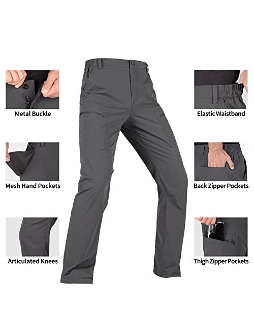 Shallowlulu Men's Cargo Hiking Pants Quick Dry Lightweight Water Resistant Breathable Work Pants for Men with Multi Pockets