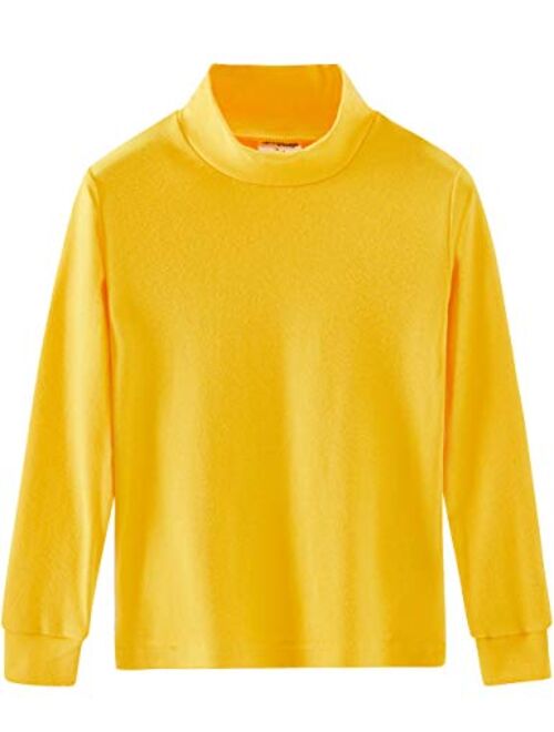 Spring&Gege Little & Big Kids Soft Cotton Long Sleeve Mock Turtleneck Shirts