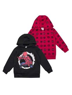 Spiderman Boys 2 Pack Hoodie for Toddler and Little Kids Red/Black