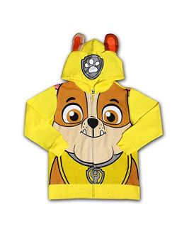 Nickelodeon Paw Patrol Marshall, Rubble or Chase Boys' Zip Up Hoodie for Toddler and Little Kids Red/Yellow/Blue