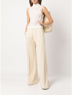high-waisted wide leg track trousers