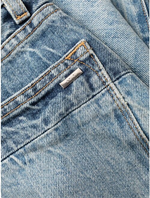 AMIRI distressed high-rise wide-leg jeans