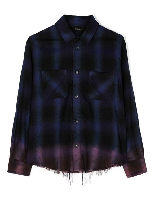 AMIRI KIDS plaid button-front shirt