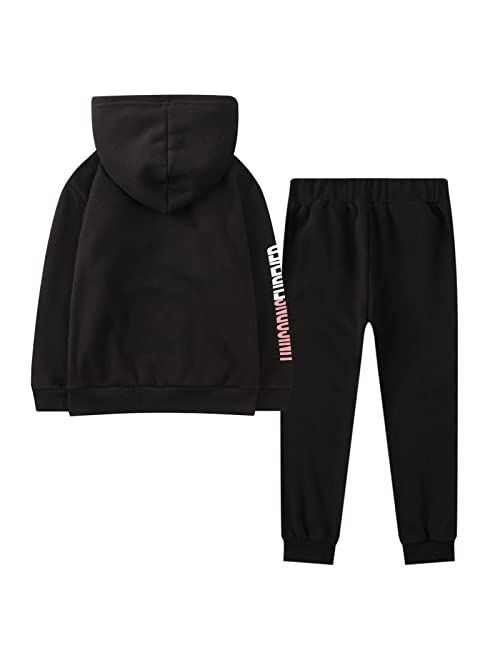 Jobakids Girls Long Sleeve Hooddie Sweatshirt and Jogger Pants Winter Outfits Unicorn 6-11 Years