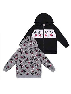 Mickey Mouse Boys 2 Pack Hoodie for Toddler and Little Kids Grey/Black/Red