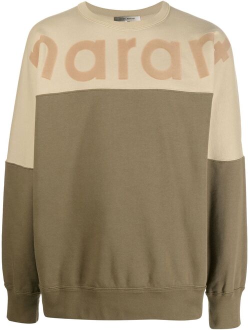 Isabel Marant colour-block logo-print sweatshirt