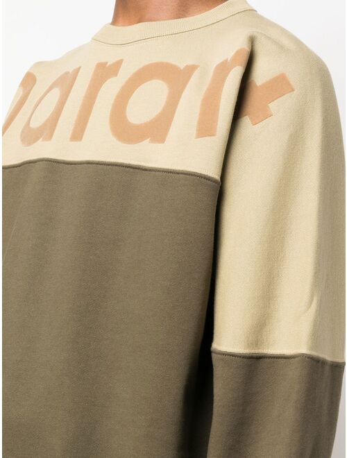Isabel Marant colour-block logo-print sweatshirt
