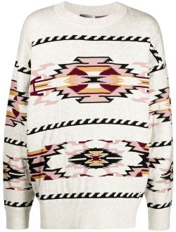 patterned-jacquard jumper