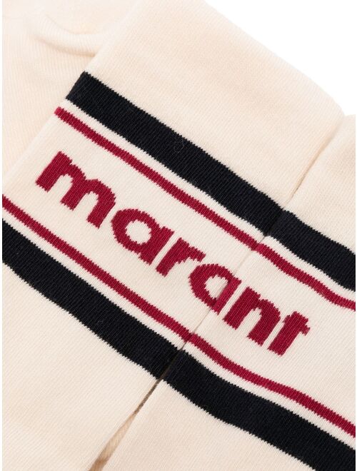 Isabel Marant intarsia-knit logo ankle socks