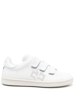 perforated-logo touch-strap sneakers
