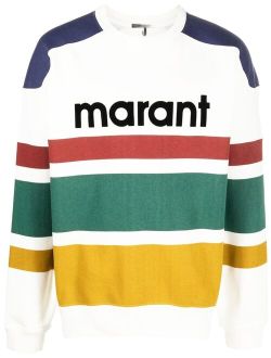 logo-print striped sweatshirt