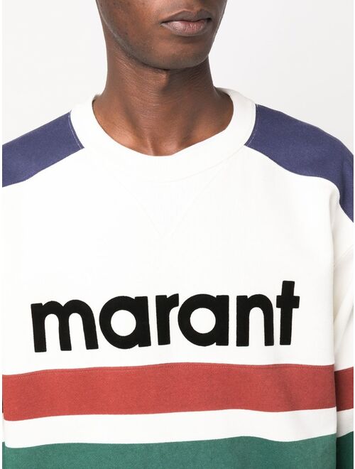 Isabel Marant logo-print striped sweatshirt