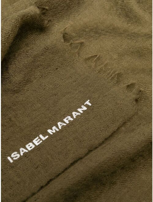 Isabel Marant logo-print cashmere scarf