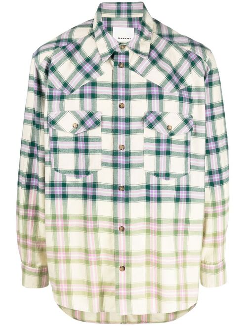 Isabel Marant gradient-effect checked shirt
