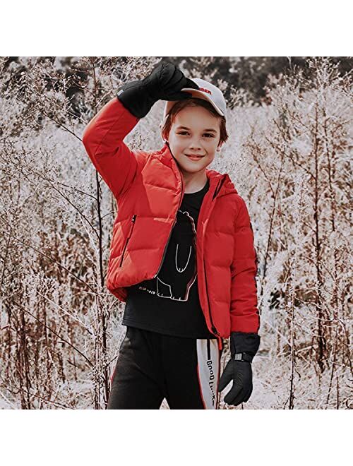 ThxToms Kids Winter Gloves, Waterproof Ski Snow Gloves for Boys and Girls, Winter Warm Gloves for Cold Weather Outdoor Play