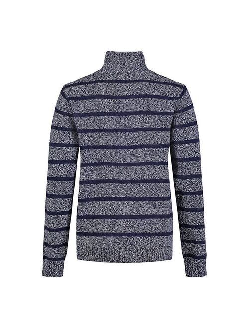 Boys 8-20 IZOD Striped Marled 1/4-Button Sweater