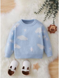 Baby Cloud Star Pattern Sweater