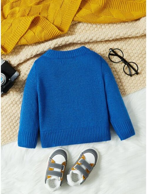 SHEIN Baby Argyle Knit Sweater