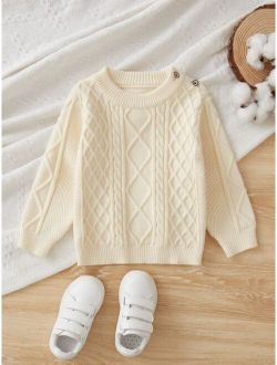 Baby Cable Knit Button Detail Sweater