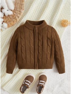 Baby Zip Up Cable Knit Cardigan