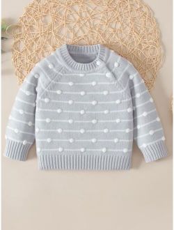 Baby Striped Pattern Raglan Sleeve Sweater