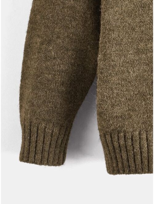 Shein Toddler Boys Two Tone Shawl Collar Sweater