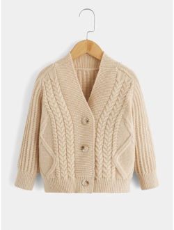 Toddler Boys Cable Knit Cardigan