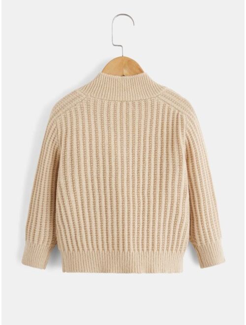 Shein Toddler Boys Cable Knit Cardigan