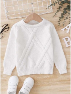 Toddler Boys Solid Textured Knit Sweater