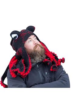 Aizami Knitted Winter Hat Knit Beanie Octopus Hat Unique Soft and Warm Hand Weave Hat for Women and Men