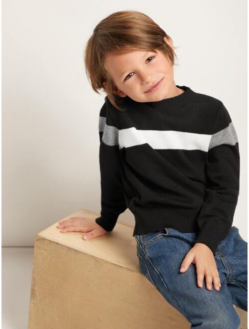 SHEIN Toddler Boys Cut And Sew Sweater