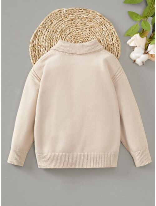 Shein Toddler Boys Solid Collared Sweater
