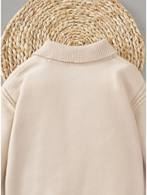 Shein Toddler Boys Solid Collared Sweater