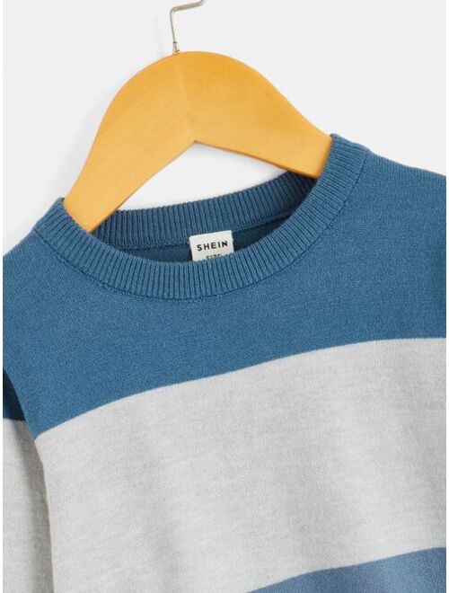 Shein Toddler Boys Color Block Sweater
