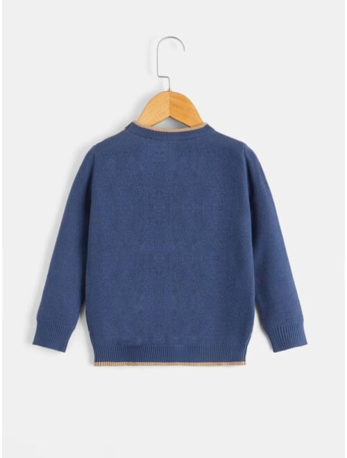 Shein Toddler Boys Argyle Pattern Sweater