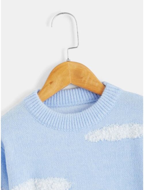 Shein Toddler Boys Cloud Pattern Sweater