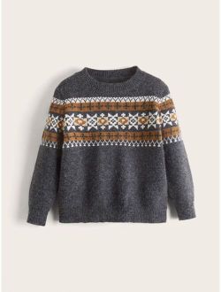 Toddler Boys Geo Pattern Sweater