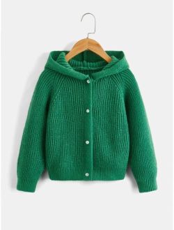 Toddler Boys Raglan Sleeve Hooded Cardigan