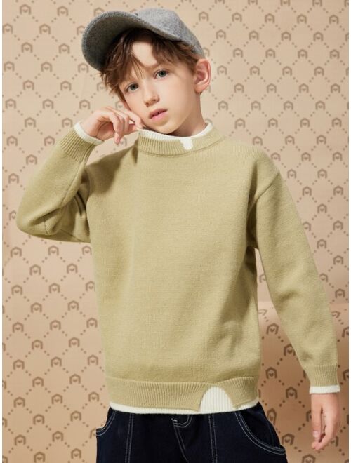 Shein Boys Contrast Binding Sweater