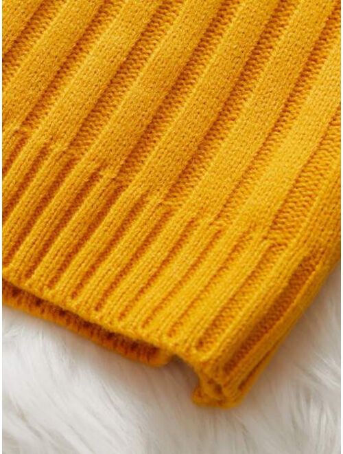 Shein Boys Solid Turtleneck Sweater