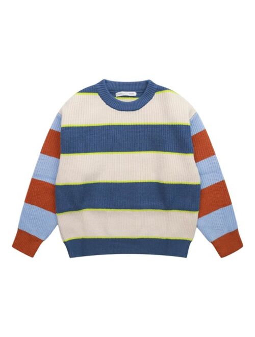 Shein Boys Color Block Drop Shoulder Sweater
