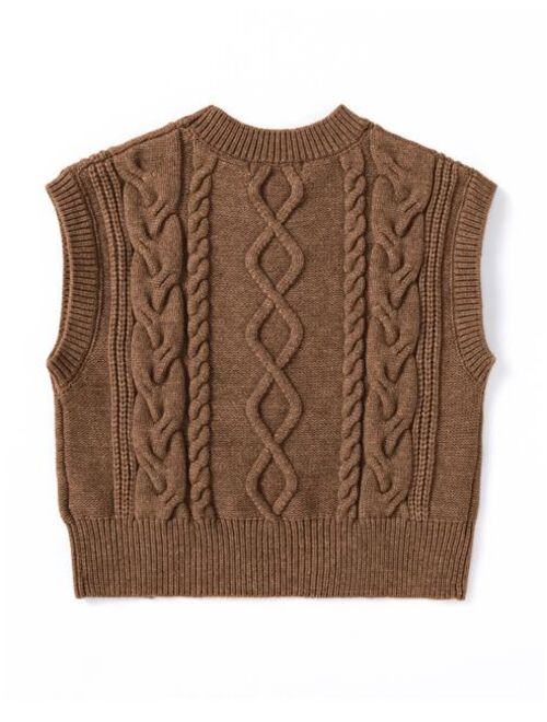 SOLOCOTE Boys Cable Knit Sweater Vest