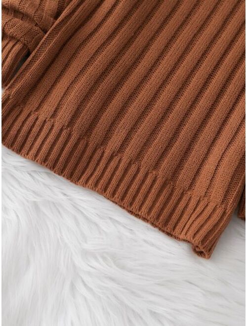 Shein Boys Turtleneck Ribbed Knit Sweater