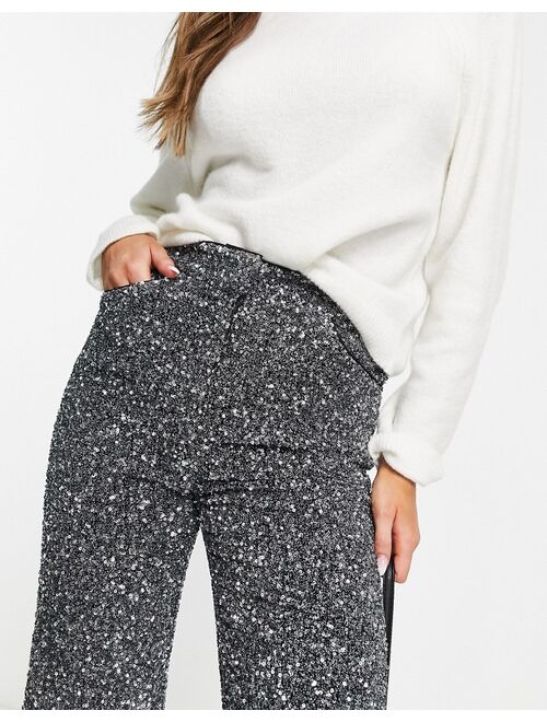 & Other Stories all over sequin flared pants in silver