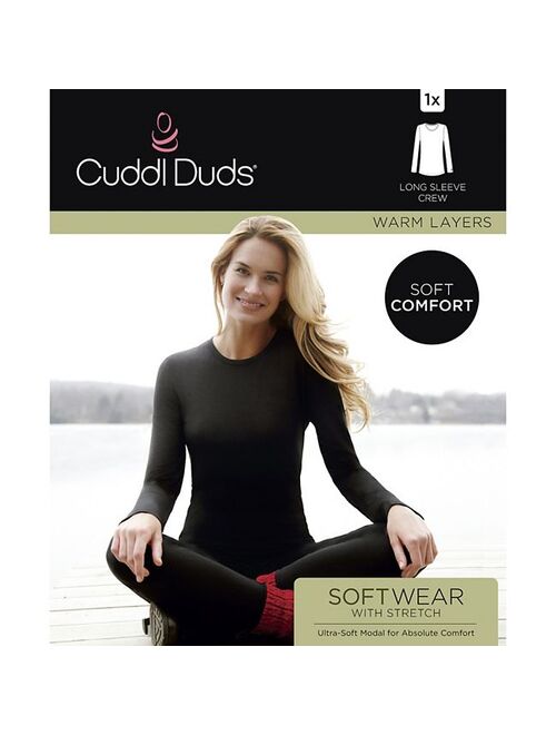 Women's Cuddl Duds Softwear with Stretch Long Sleeve Crewneck Top