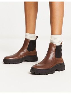 real leather chelsea boots in tan