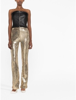 LaQuan Smith sequinned high-waisted trousers