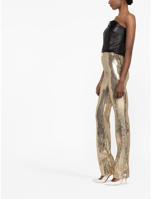 LaQuan Smith sequinned high-waisted trousers